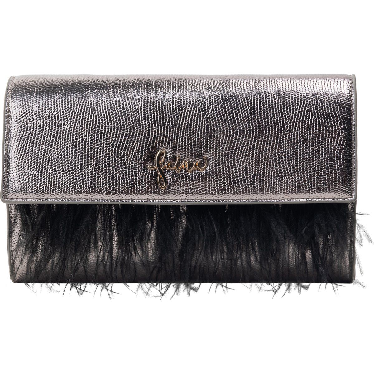 Metallische Reptil-geprägte Feder Clutch