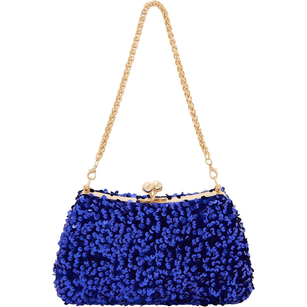Paillettenbesetzte Abend-Clutch mit Kette