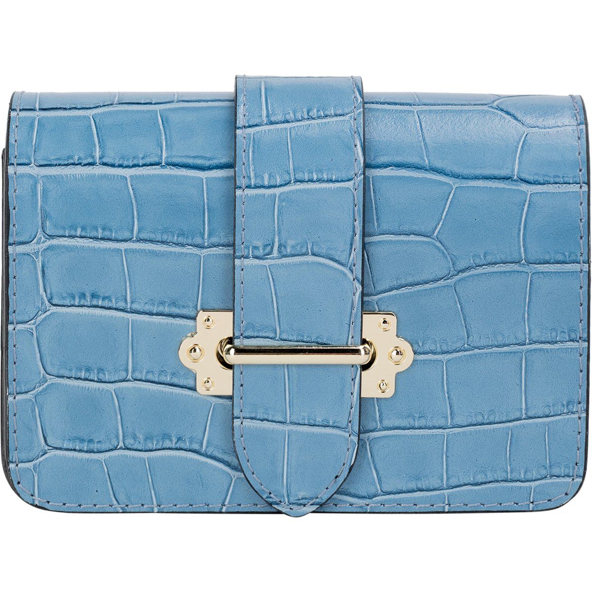 Geprägte Leder-Clutch mit Metallverschluss