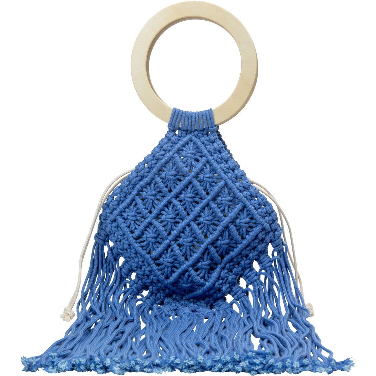 Makramee Baumwoll-Beuteltasche mit Griff