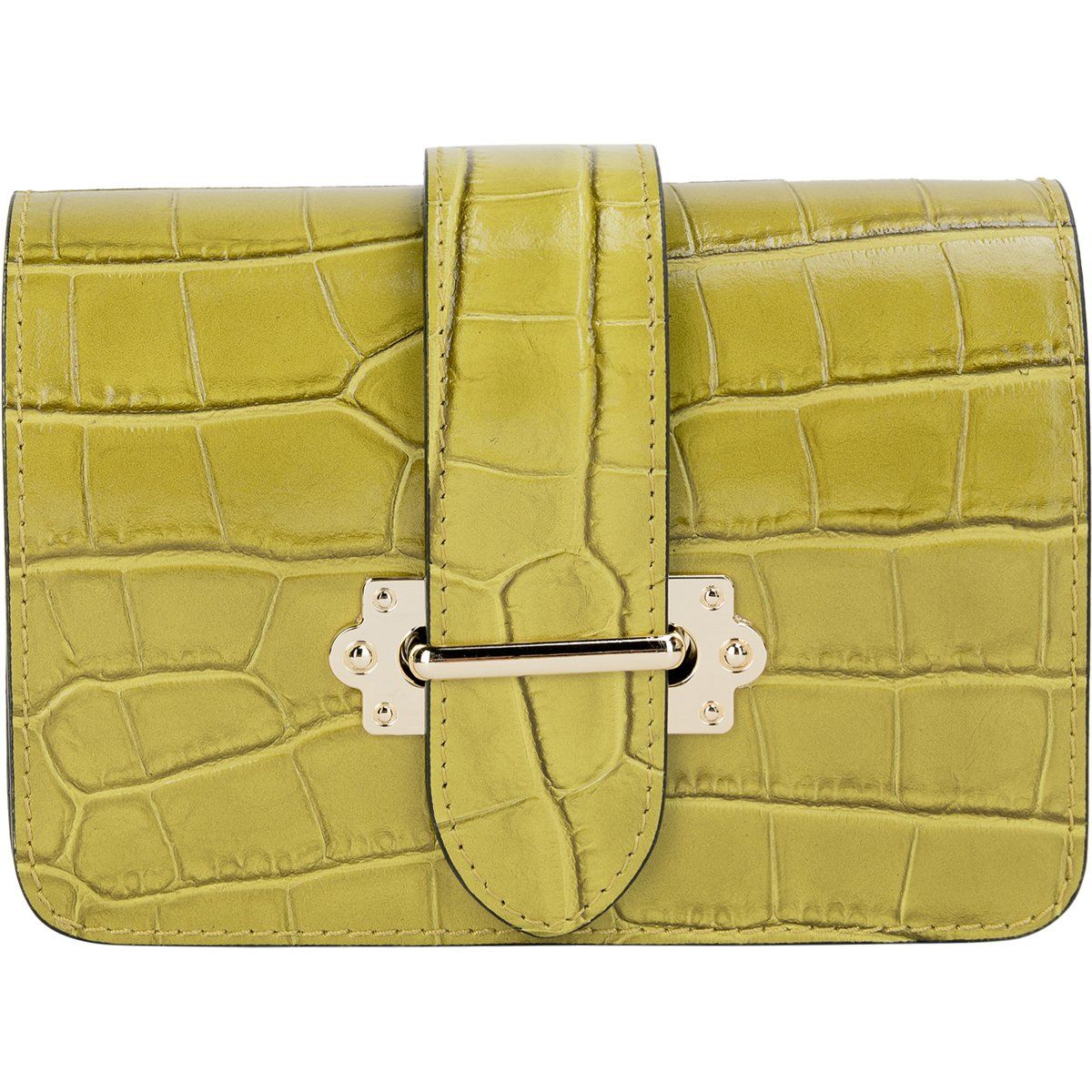Geprägte Leder-Clutch mit Drehverschluss
