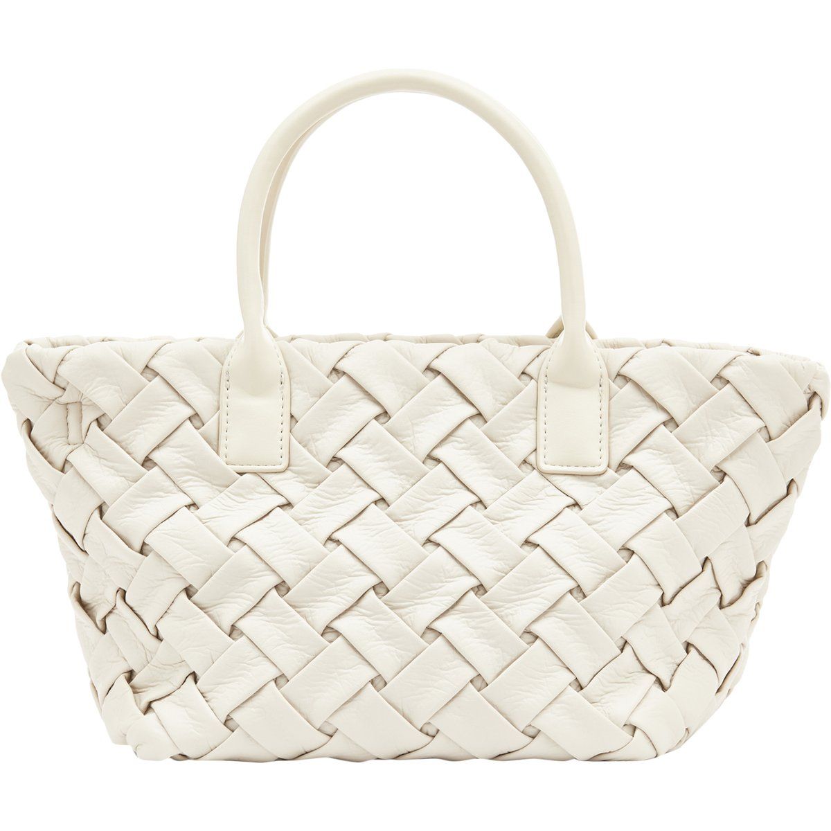 Gewebte Handtasche mit Griff oben aus Leder