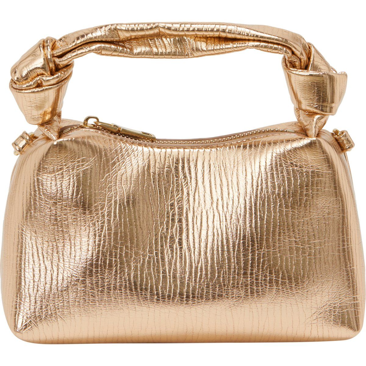 Metallic Mini-Tasche mit Knotengriff