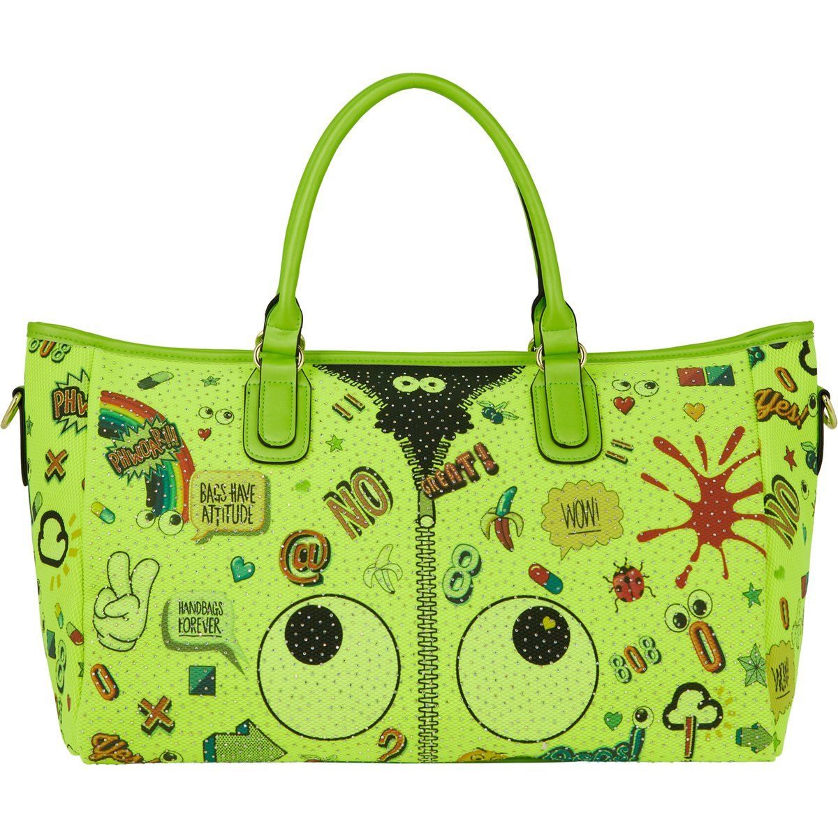 Verspielte Trapez-Tasche mit Grafik-Print