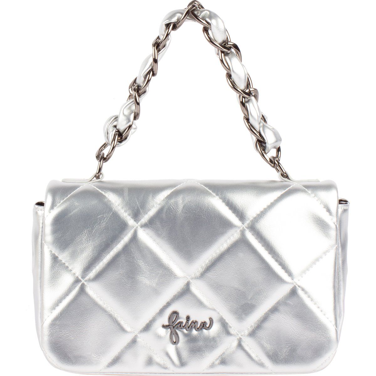 Faina Schultertasche im Metallic-Look Damen Silber