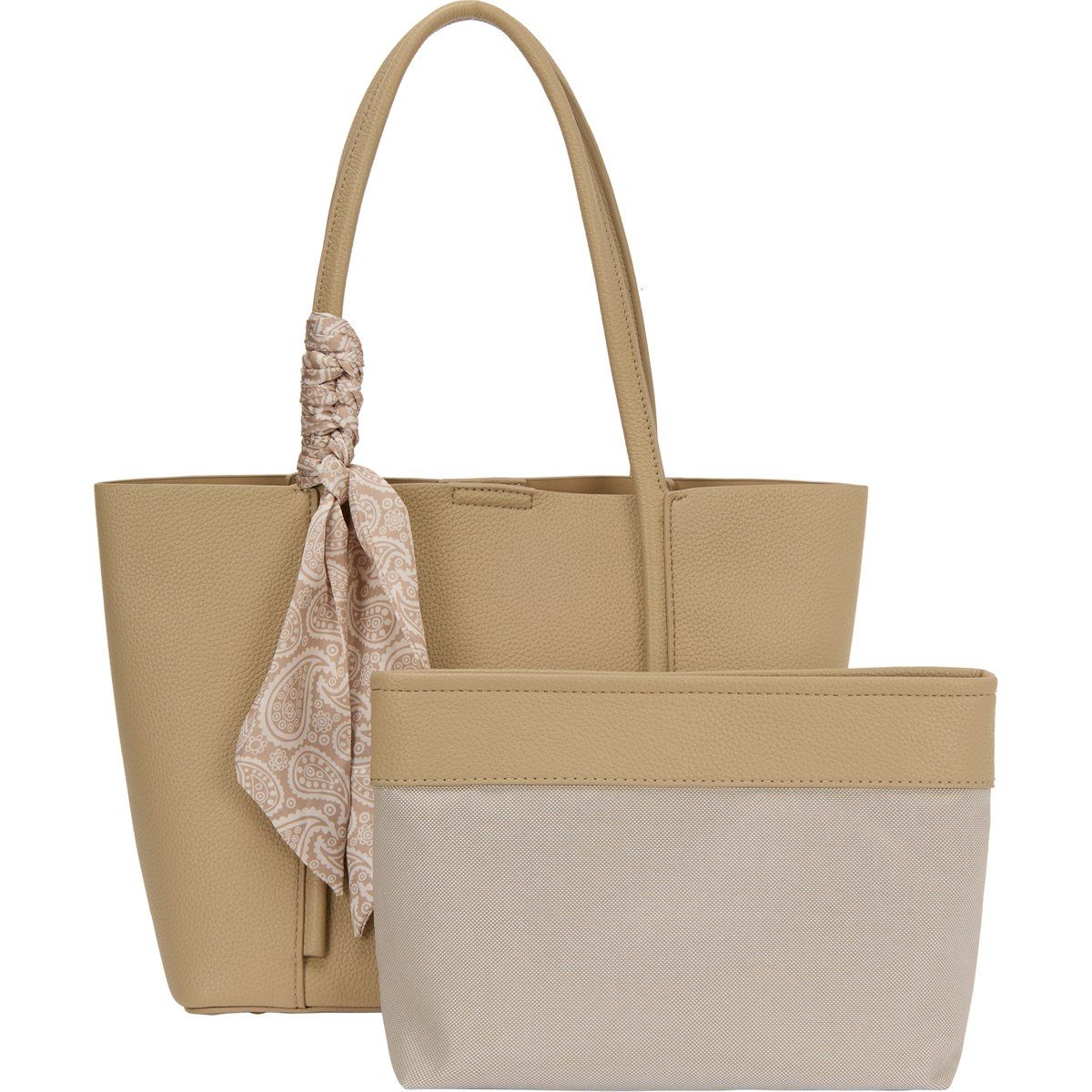 FELIPA 2-IN-1-Tragetaschen-Set 2-IN-1-Tragetaschen-Set Frauen Helles Khaki