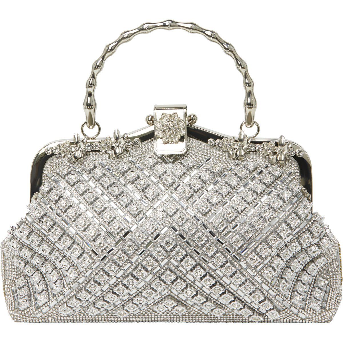 Elegante Kristallverzierte Handtasche mit Griff