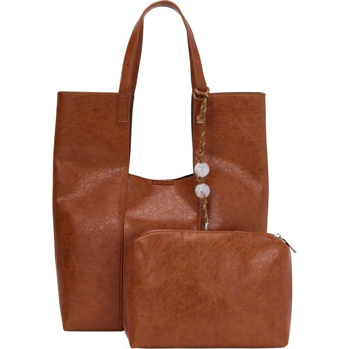 Braunes Handtaschen-Set aus Kunstleder