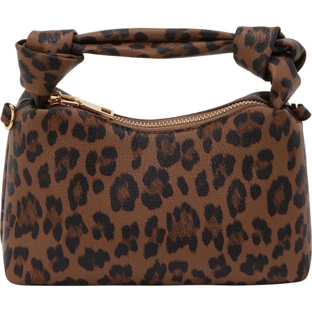 Handtasche mit Leopardenmuster und Knotengriff