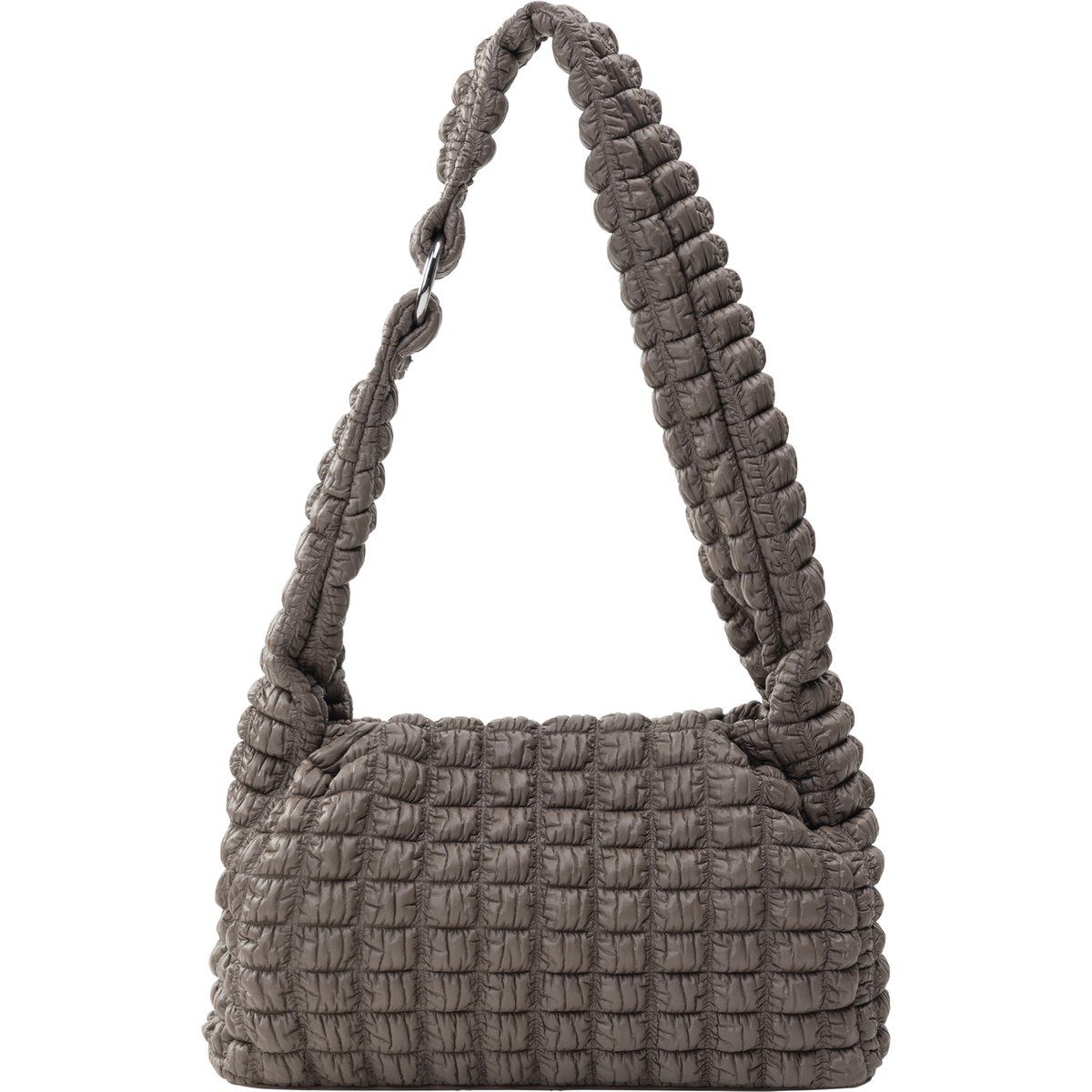 Gesteppte Schultertasche mit breitem Riemen
