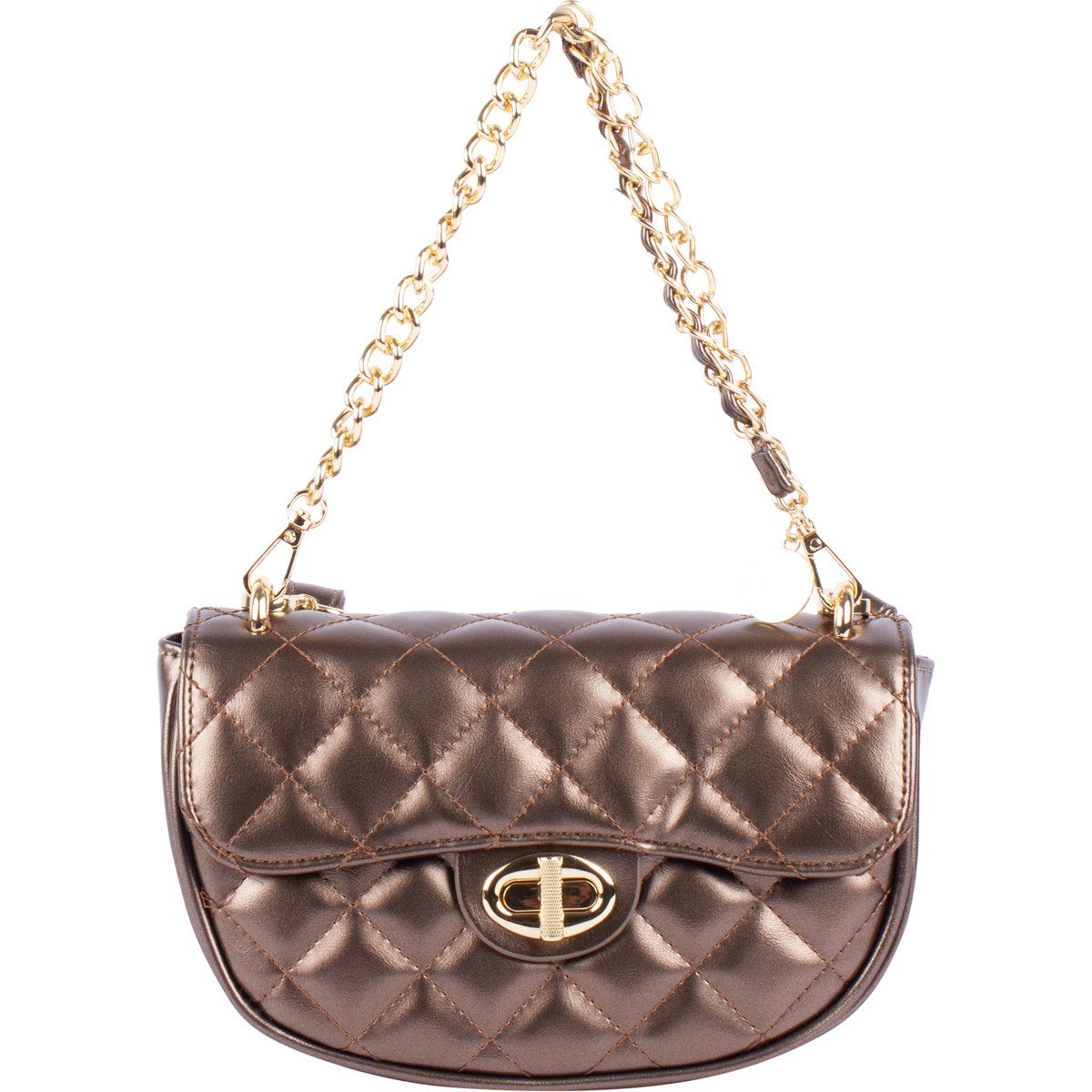 Faina Schultertasche im Metallic-Look Damen DUNKELGOLD