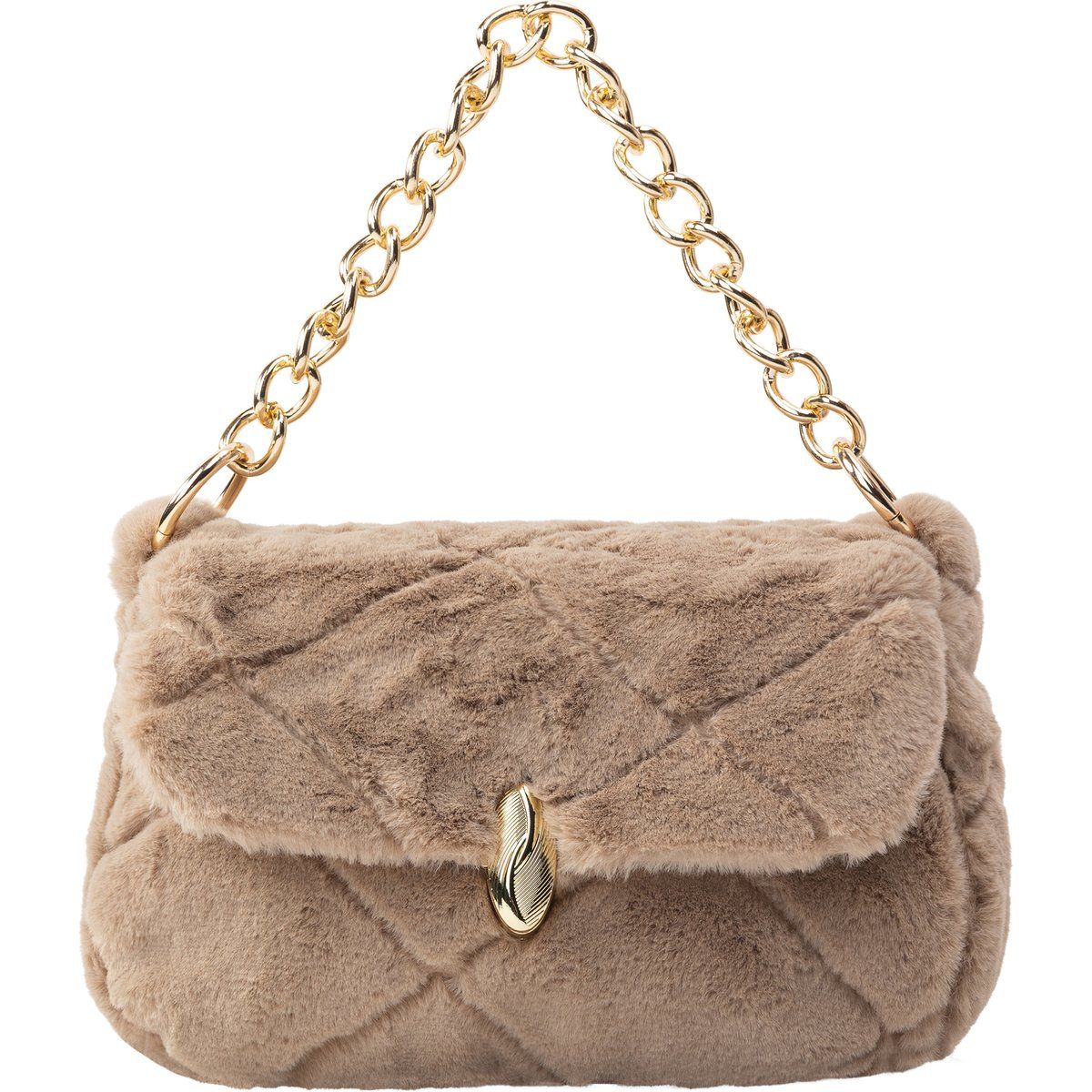 Faina Schultertasche aus Kunstfell Damen Kamel