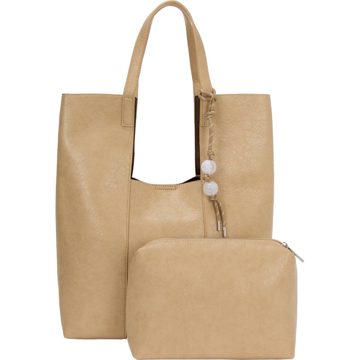 Minimalistisches Kunstleder-Shopper-Set