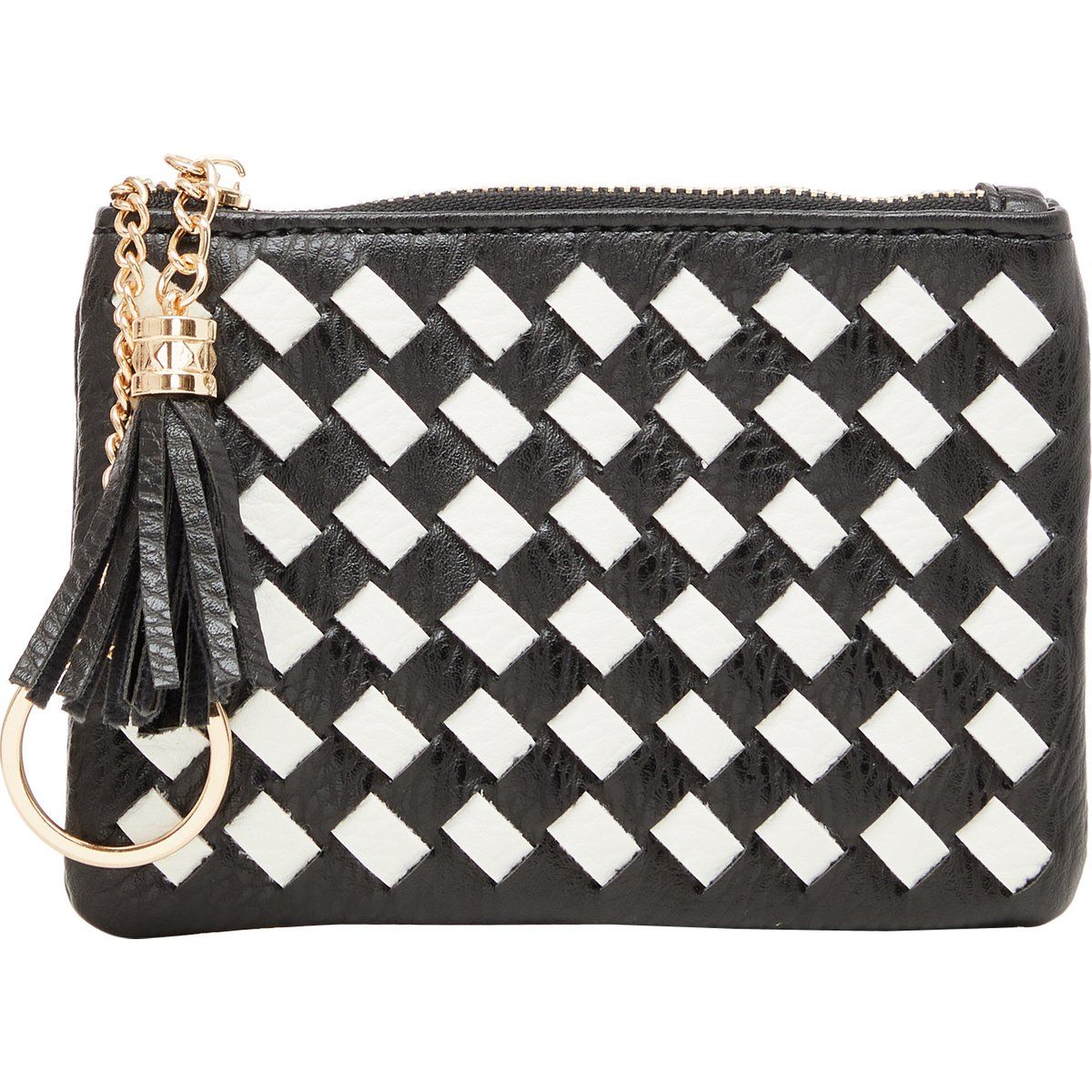 Geflochtene Kunstleder-Tasche mit Quaste
