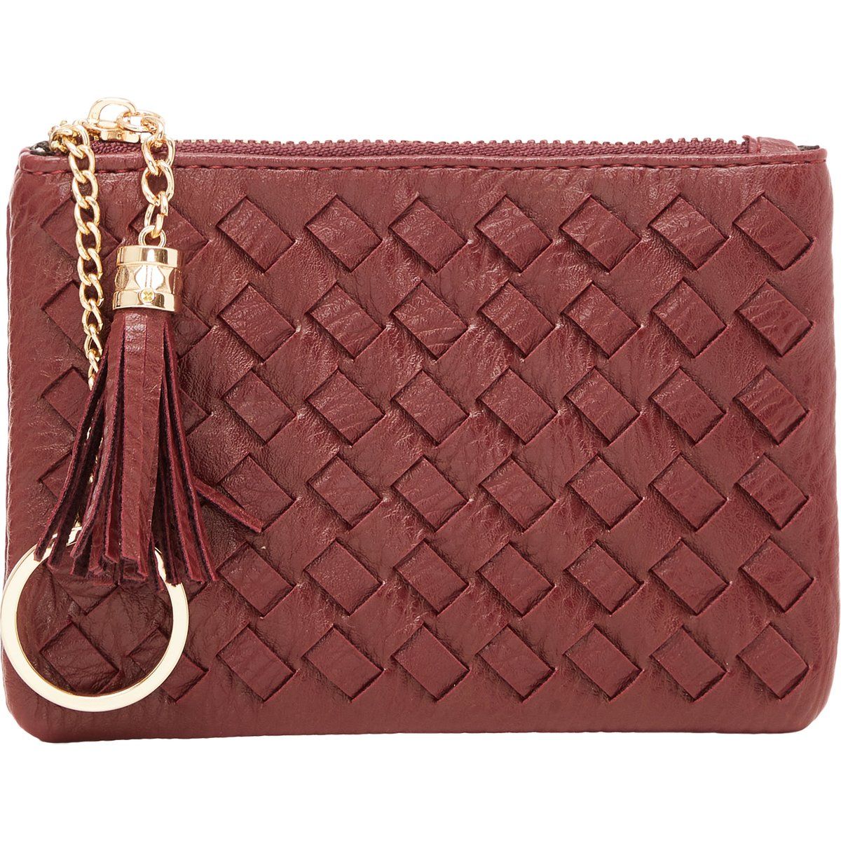 Geflochtene Kunstleder-Tasche mit Quaste