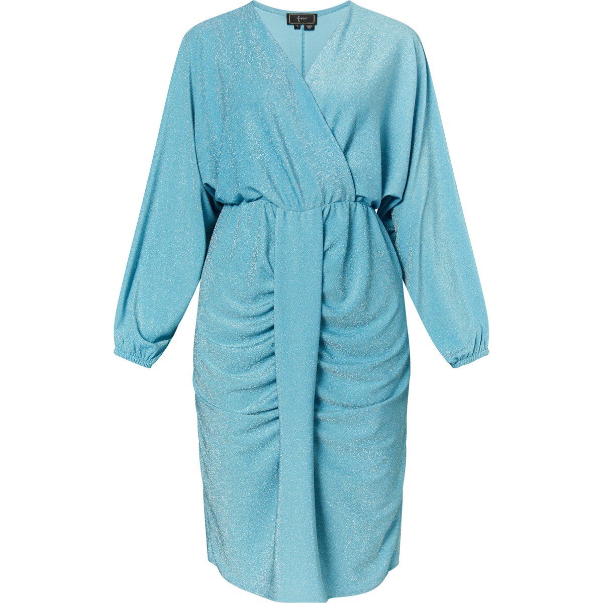 Wickel-Midikleid aus Metallic-Jersey