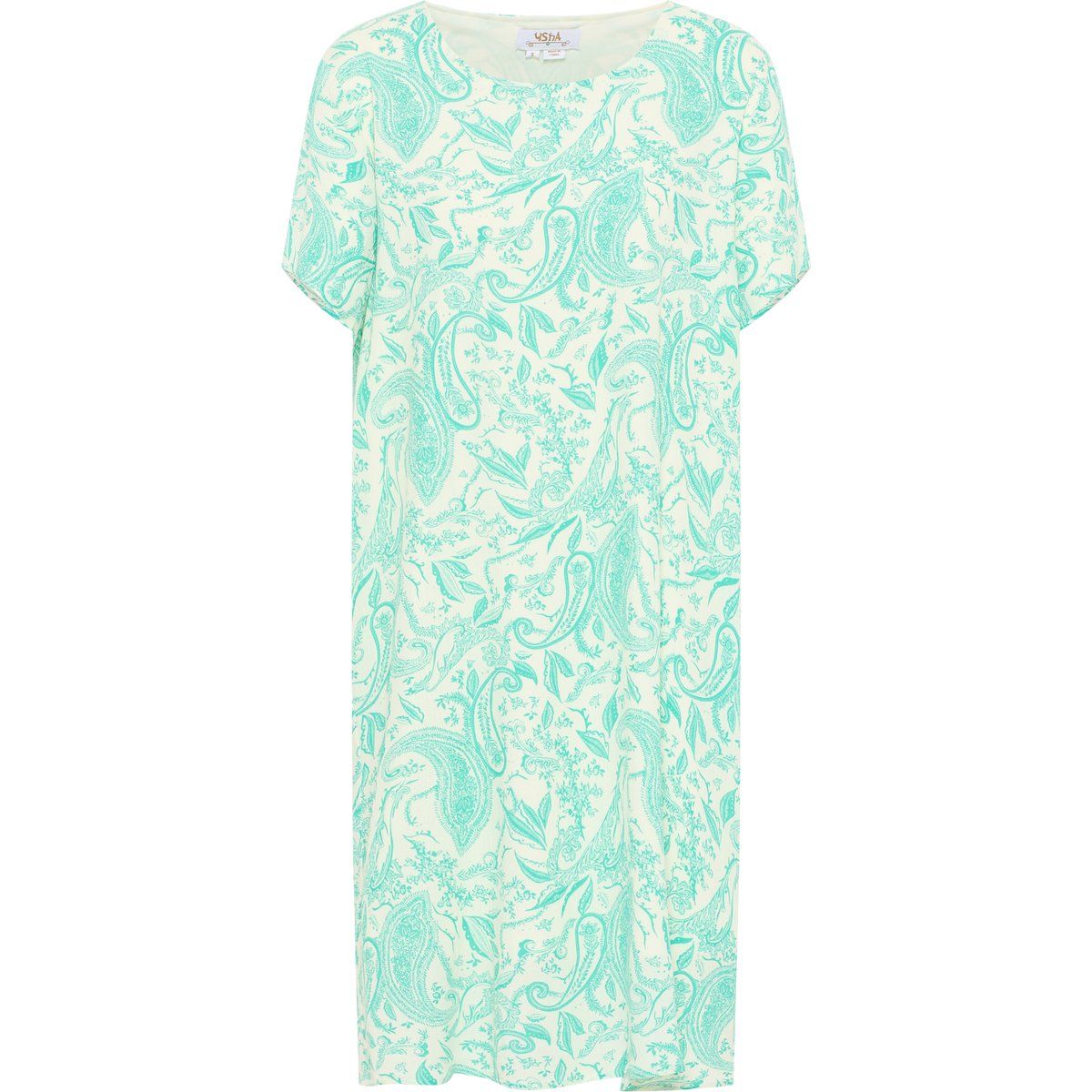 usha Kurzarmkleid Damen Türkis Wollweiss