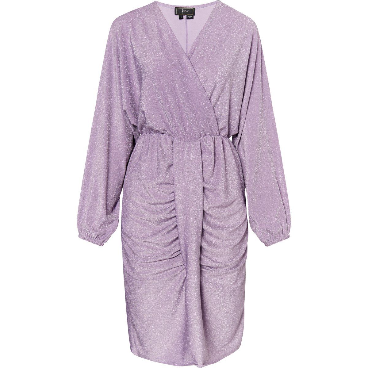 Schimmerndes Wickel-Midikleid aus Metallic-Jersey