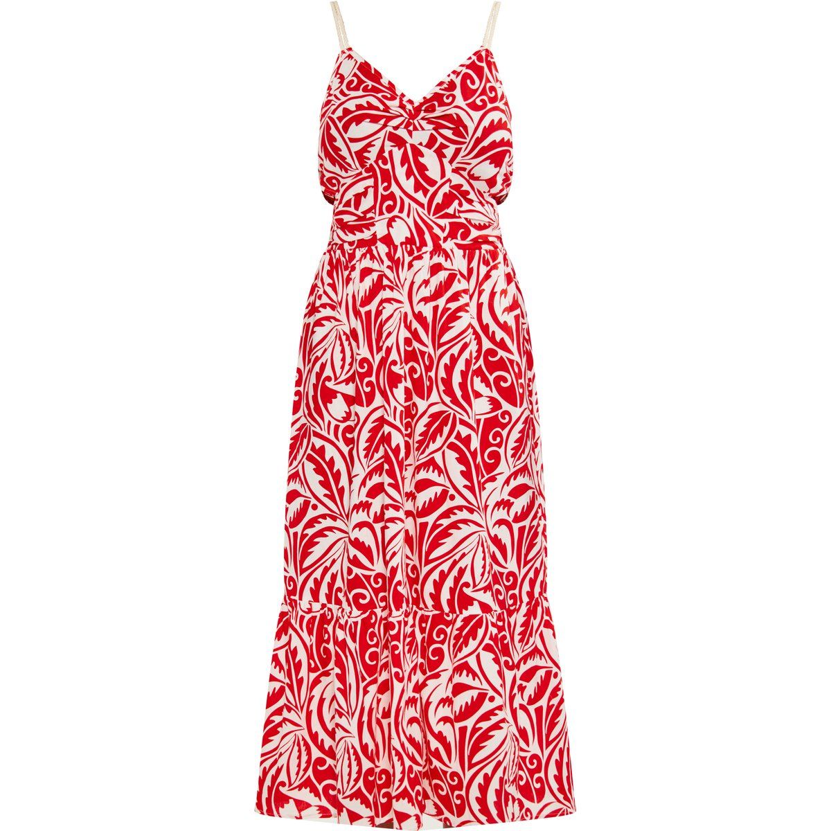 Bedrucktes ärmelloses Sommer-Midikleid