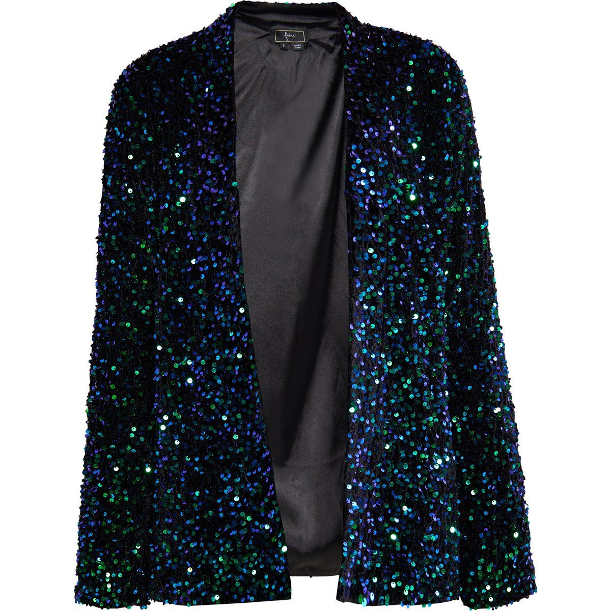 Blazer Jacke mit Paillettenbesatz