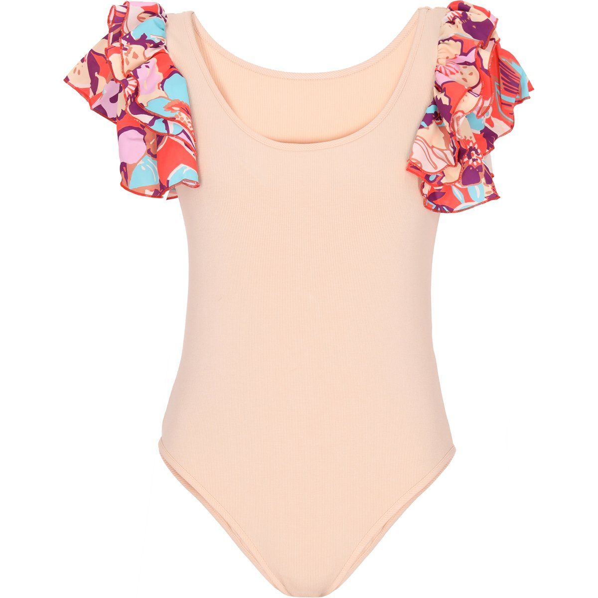 Bodysuit mit floralen Rüschenärmeln