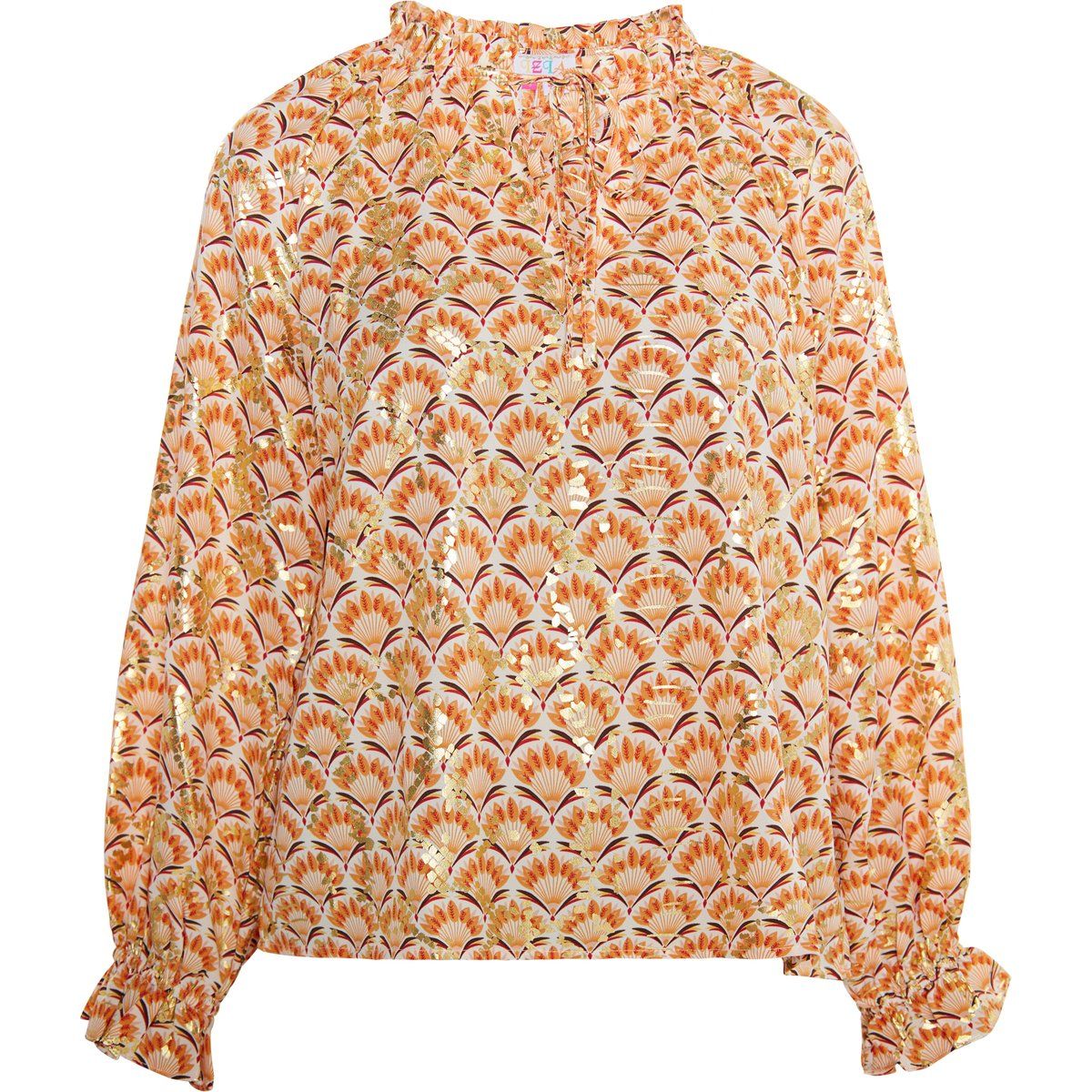 Bluse mit Blumendruck und Rüschendetails