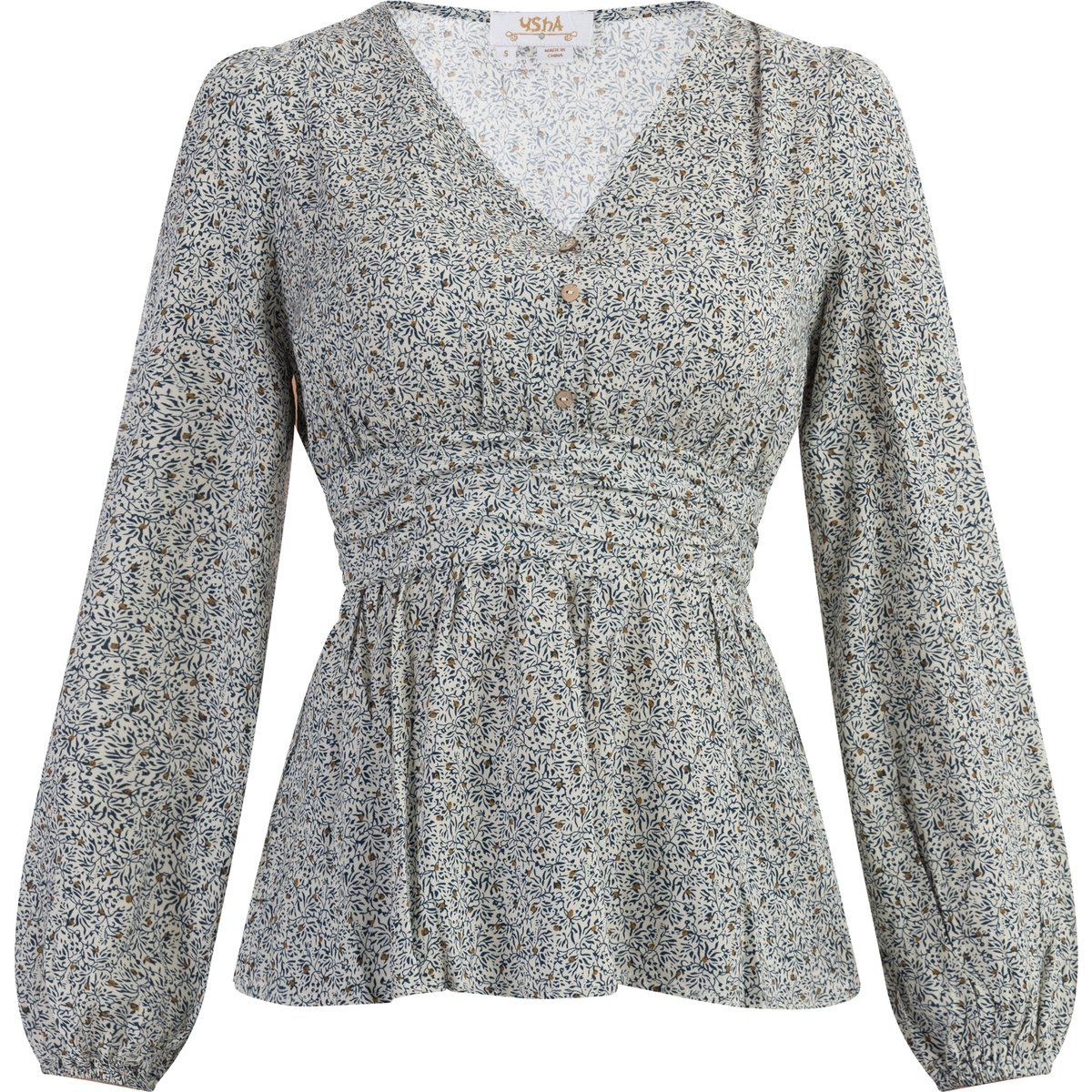 usha Bluse Damen Wollweiß Mehrfarbig