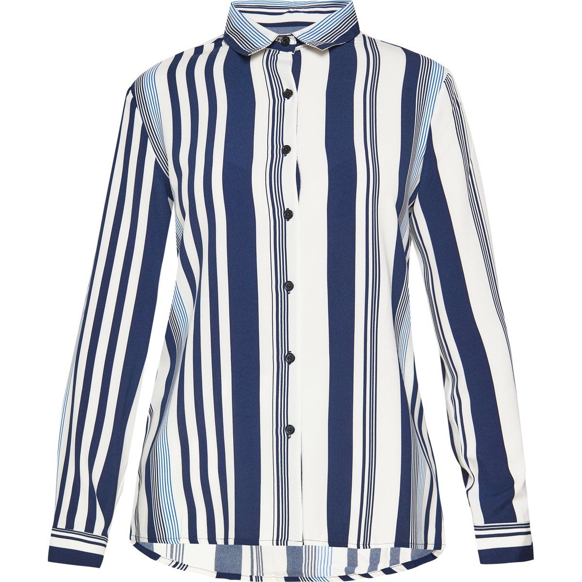 usha Bluse Frauen weiß marineblau