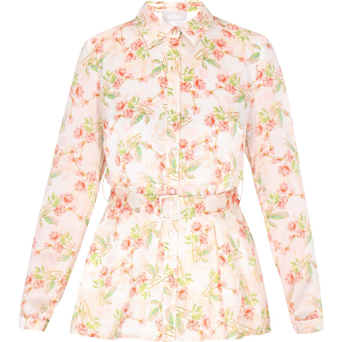 usha Bluse Frauen cremeweiß mehrfarbig