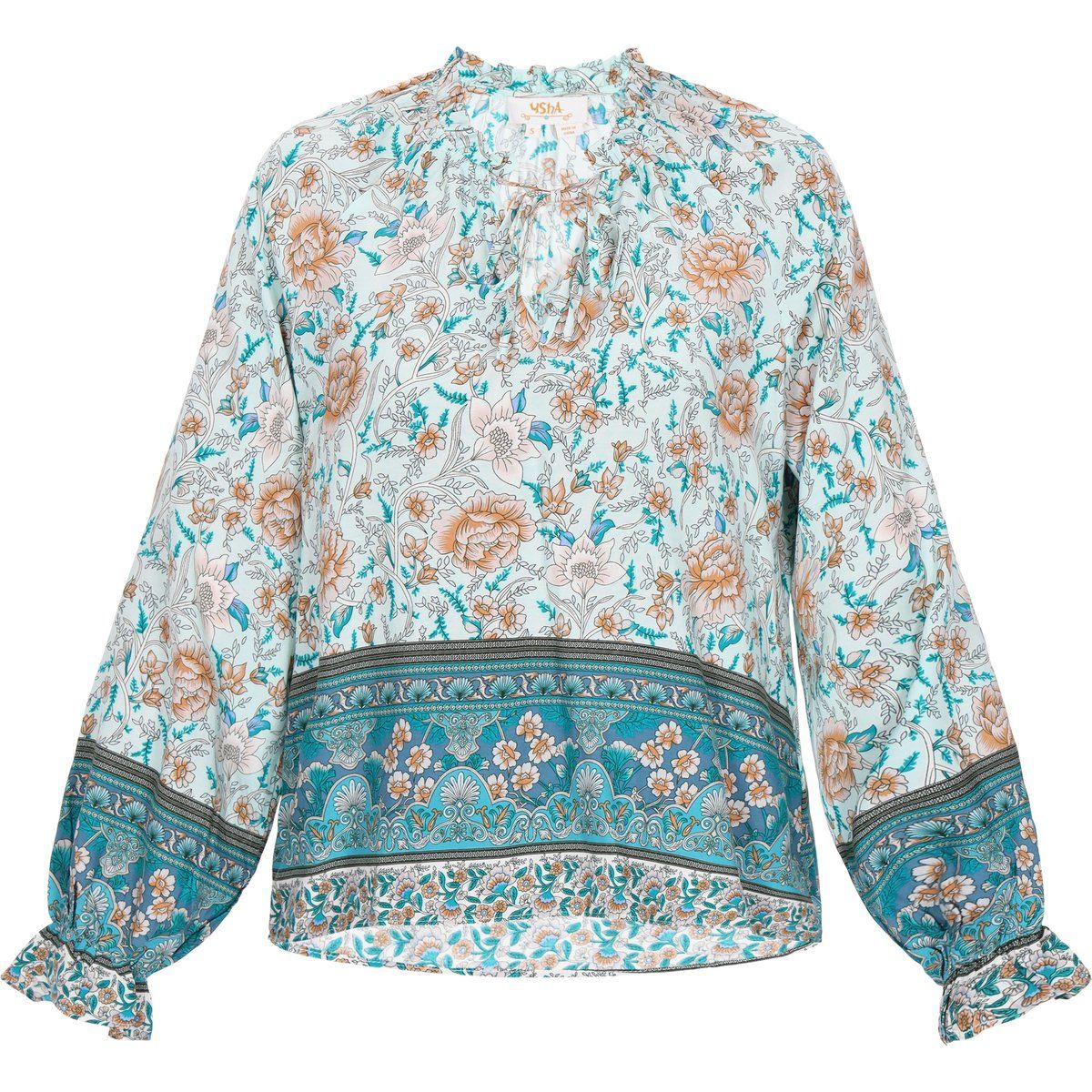 usha Bluse Frauen aqua mehrfarbig
