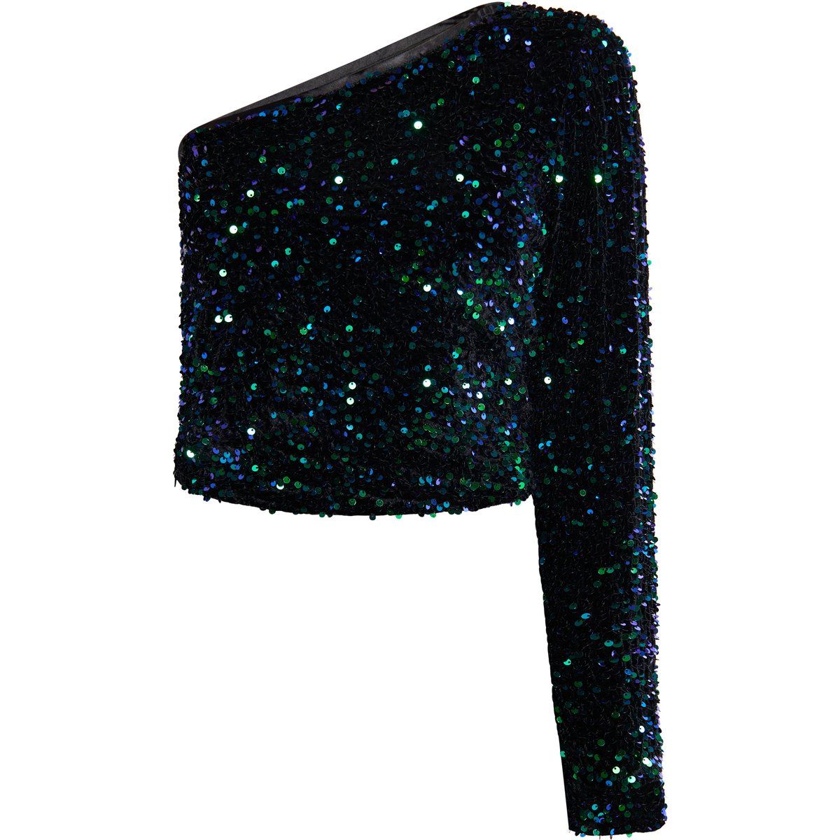 Paillettenbesetztes One-Shoulder-Party-Top