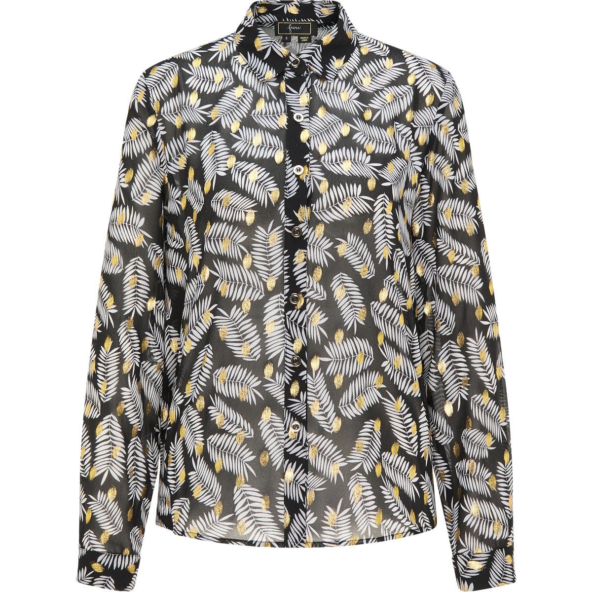 Durchsichtige Bluse mit Blattmuster