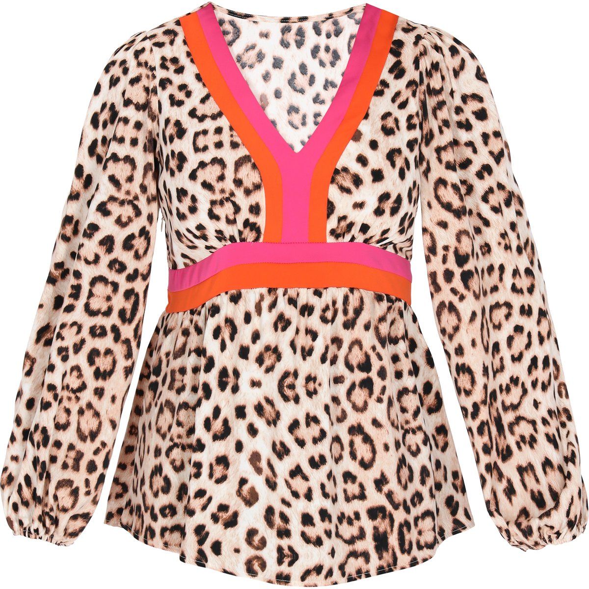 Bluse mit Animal-Print und V-Ausschnitt