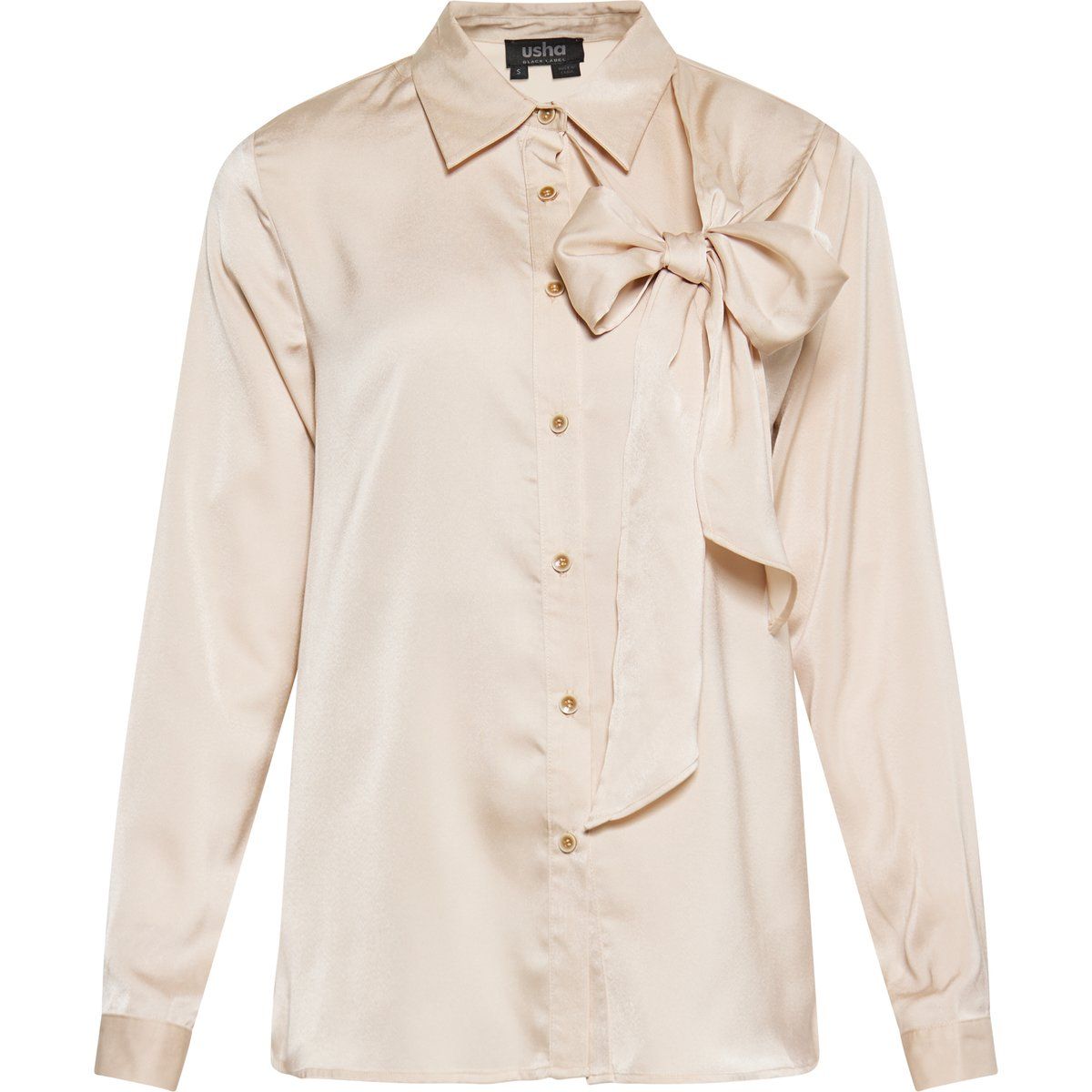 Elegante Satinbluse mit Schleifendetail
