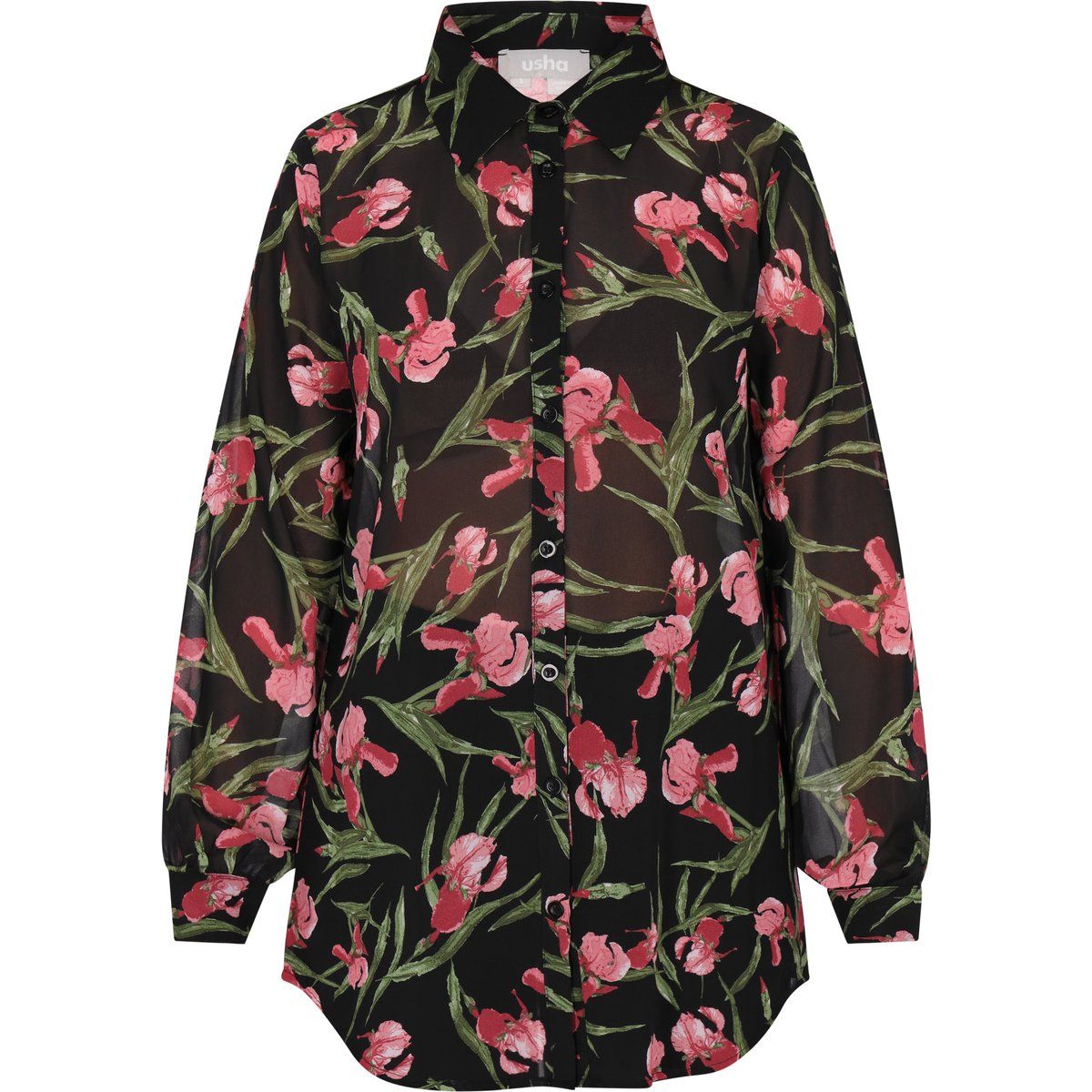 Button-Down-Bluse mit Blumendruck