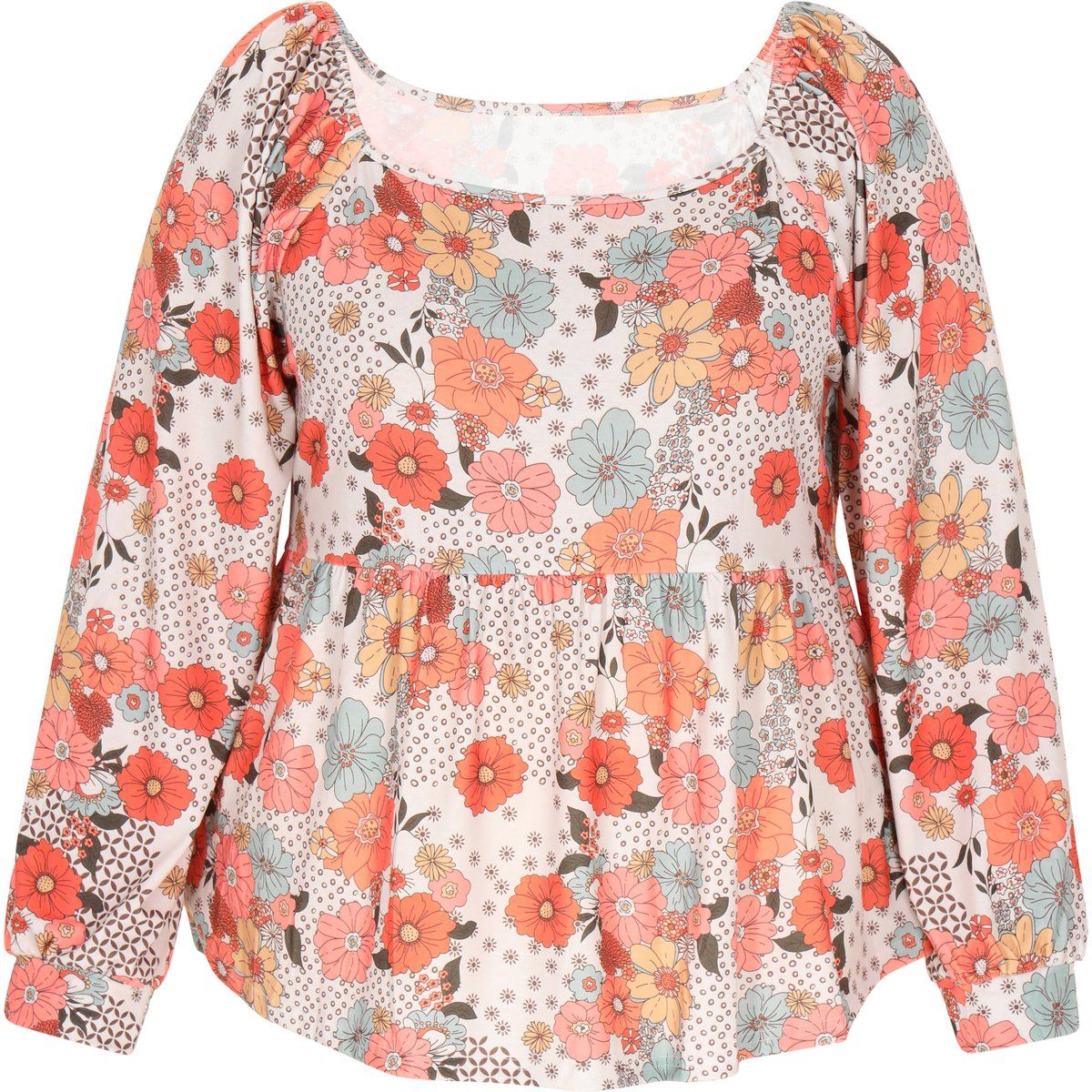 usha Bluse in großen Größen Frauen mehrfarbig orange
