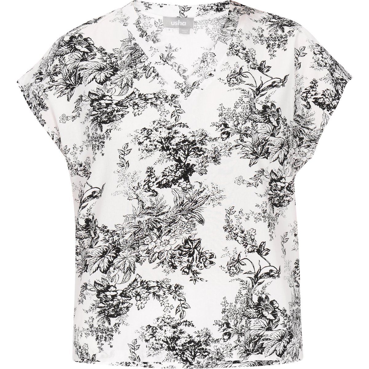 FELIPA Bluse Frauen weiß-schwarz