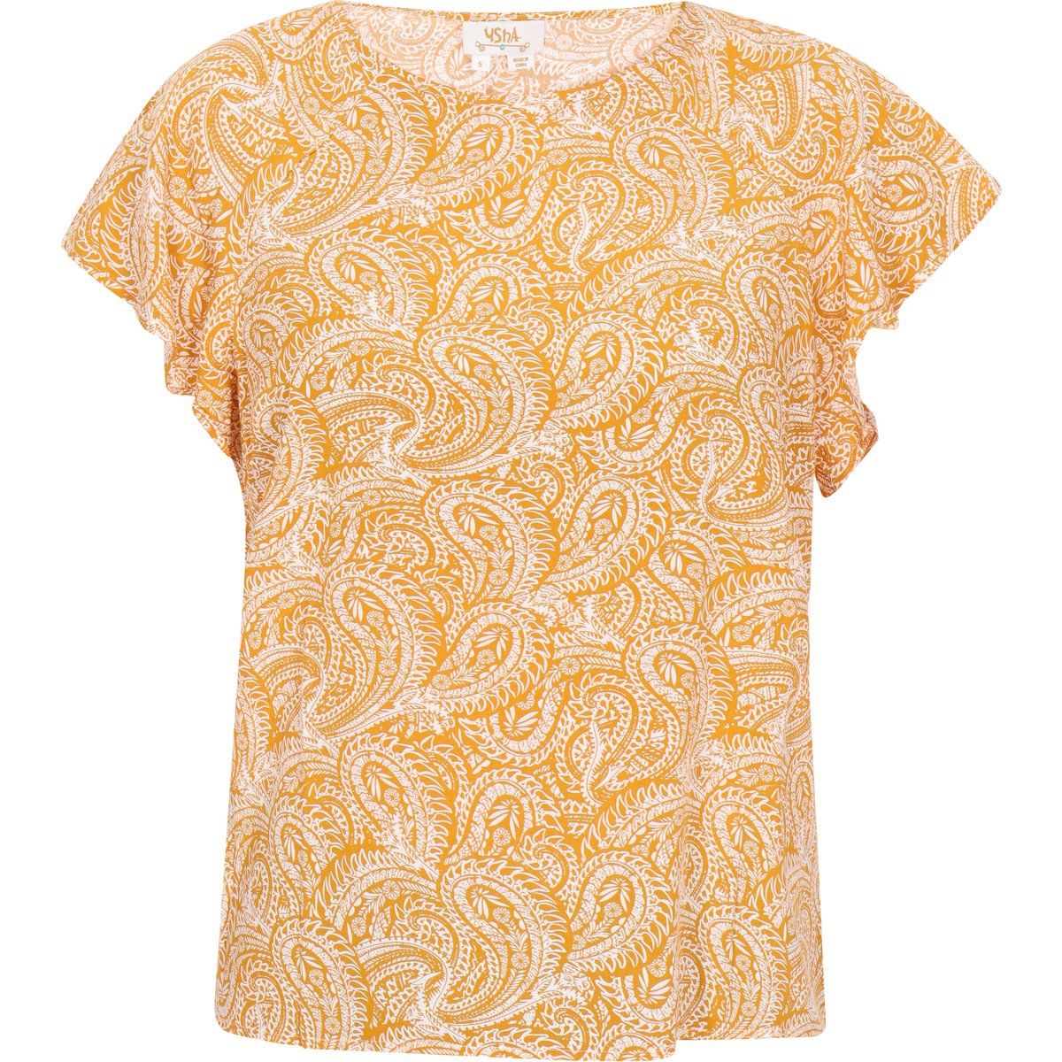Paisley-Print Top mit Rüschenärmeln