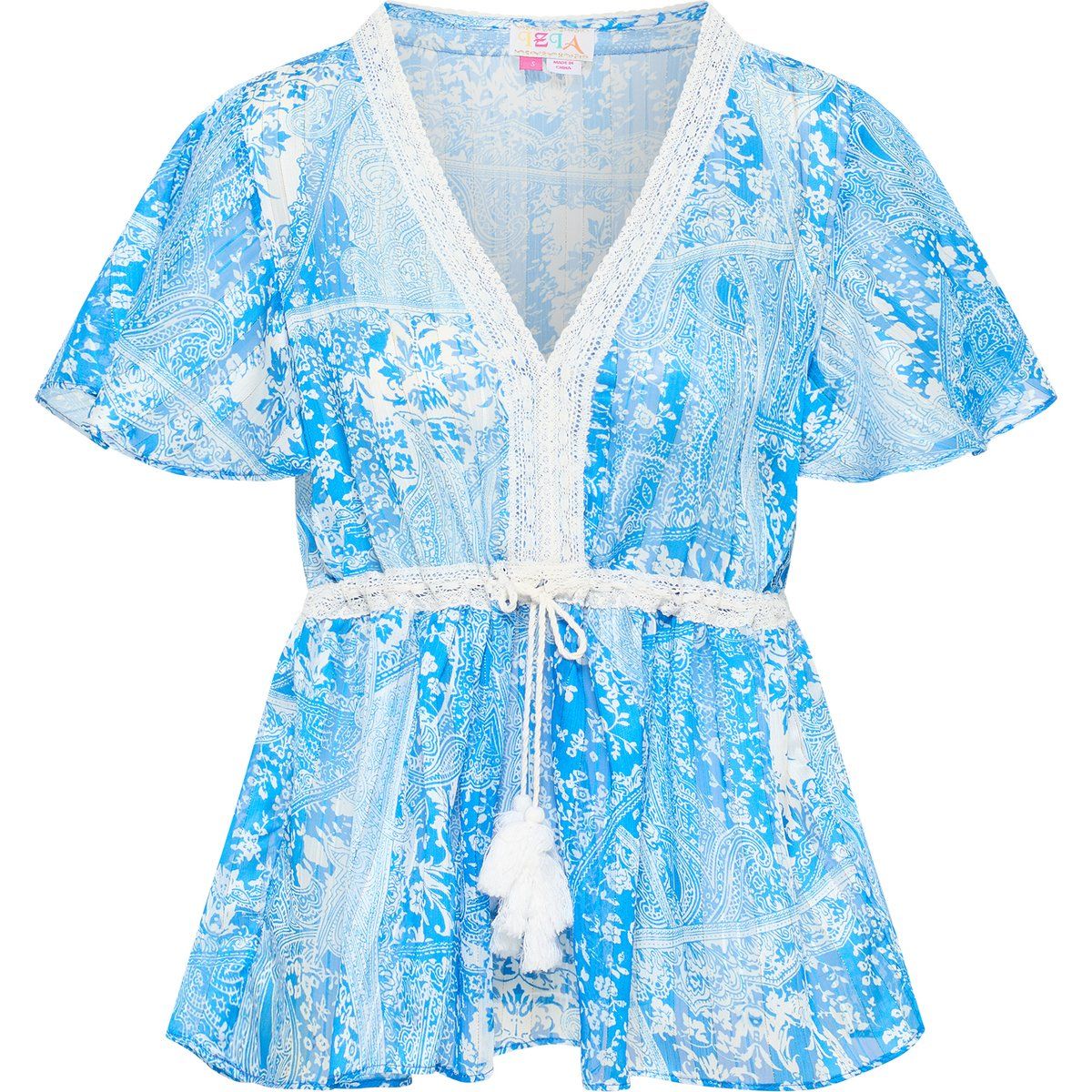 IZIA Bluse Damen blau weiss