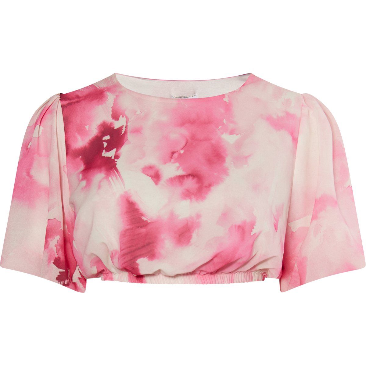 Crop-Bluse mit Batikmuster