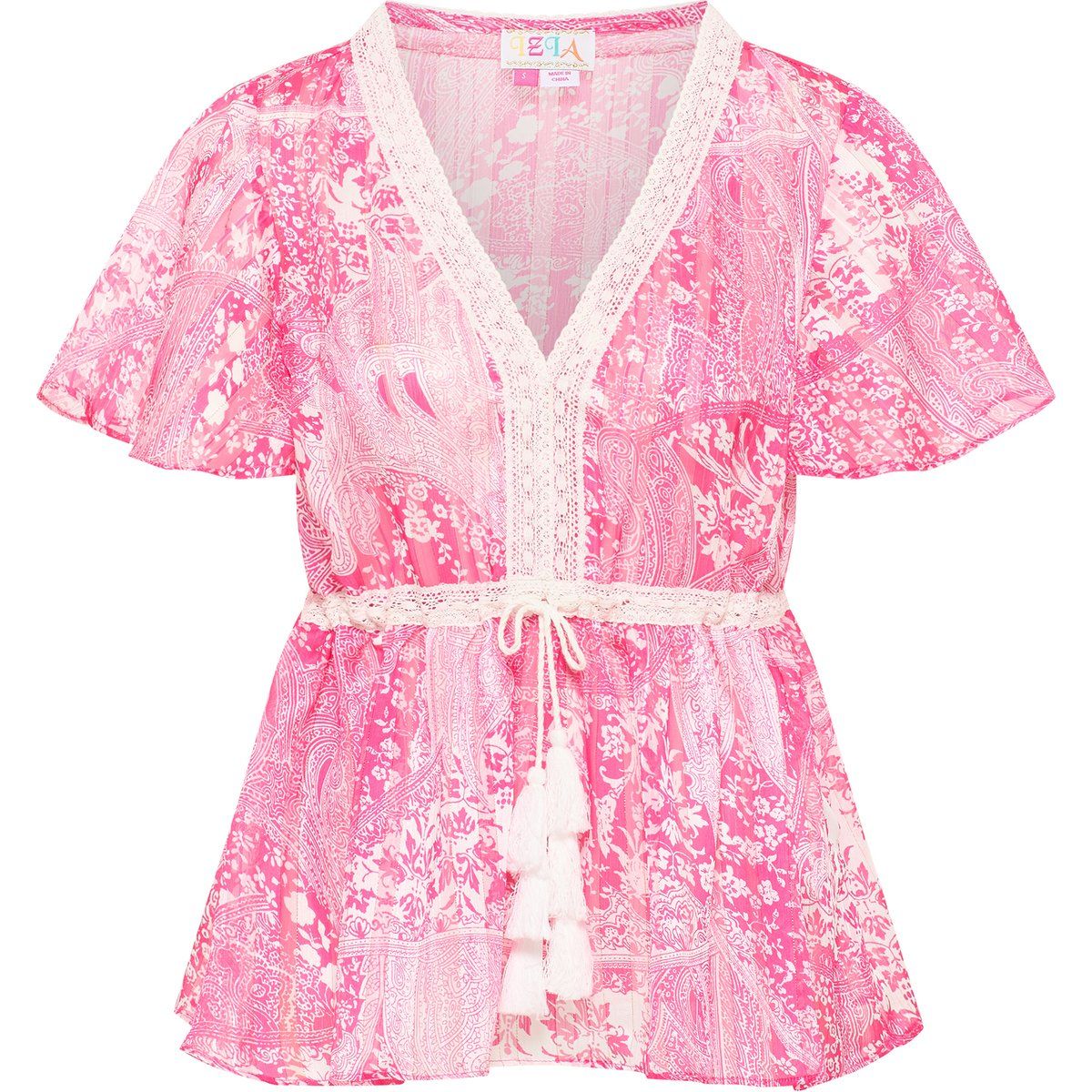IZIA Bluse Damen rosa weiss
