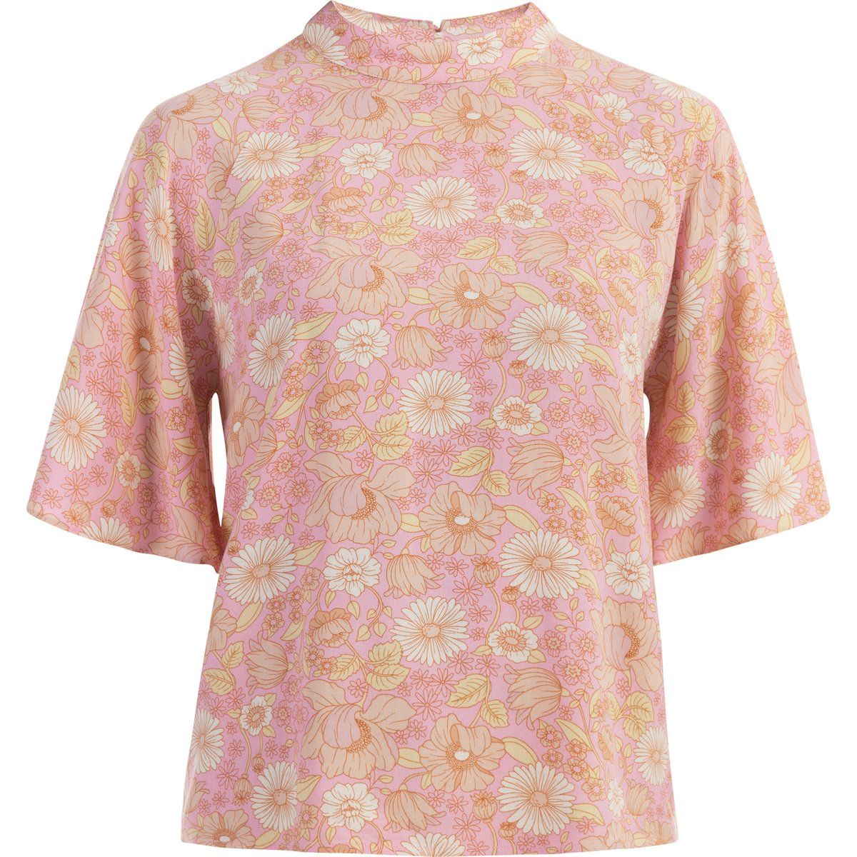usha kurzarmbluse Damen Rosa Mehrfarbig