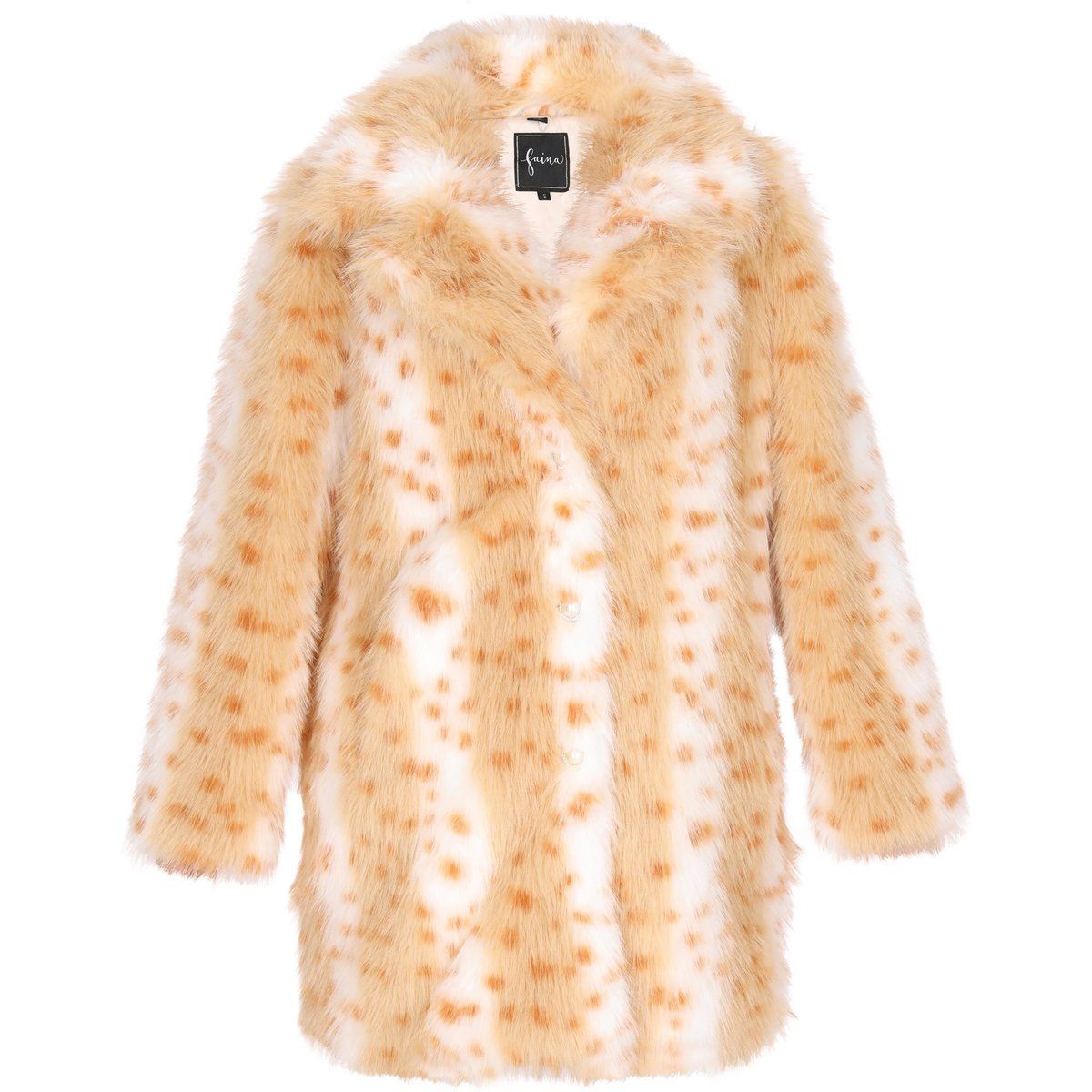 Fake Fur Mantel mit Leopardenmuster