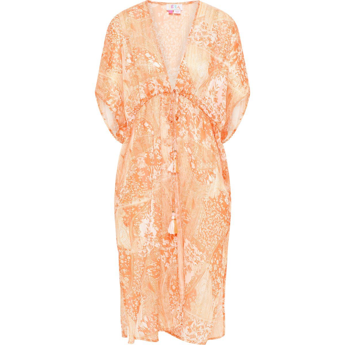 Halbtransparenter Strand-Kimono mit Quasten