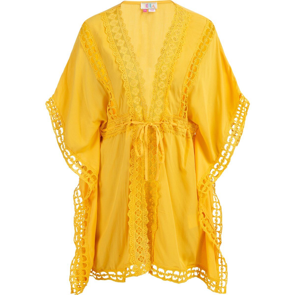 IZIA Kimono mit Lochspitze Damen gelb