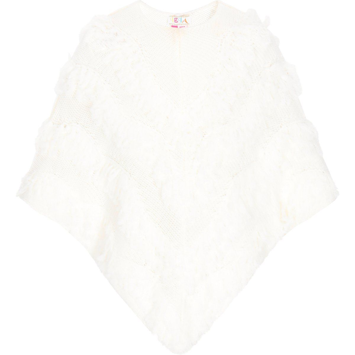 IZIA Poncho Frauen Weiß