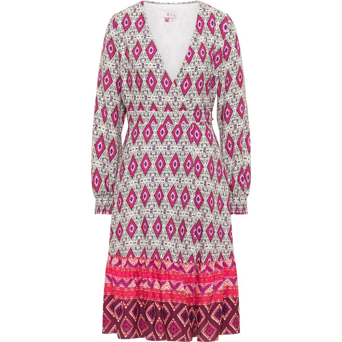Boho-Muster Midi-Wickelkleid