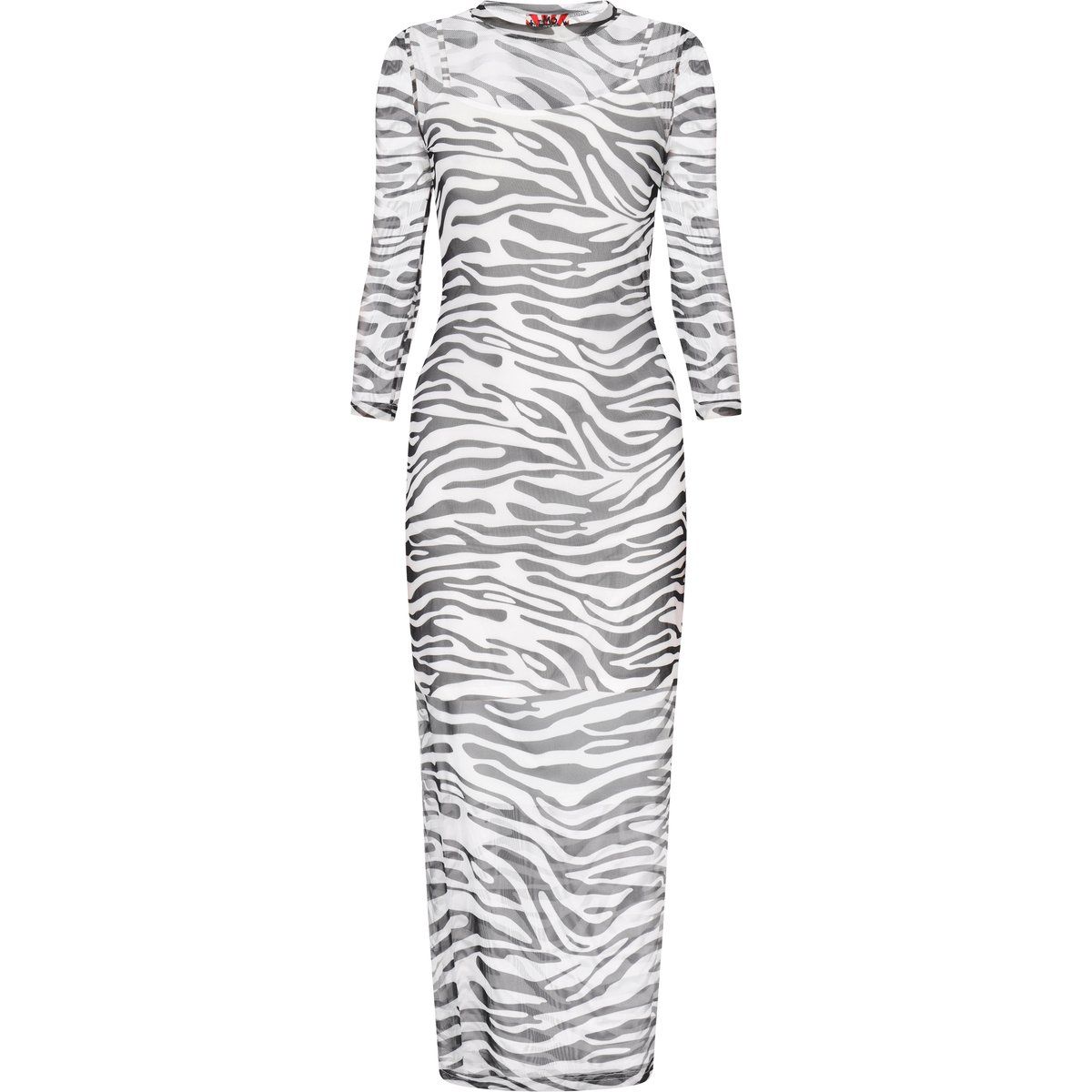 Mymo Kleid Frauen weiß-schwarz