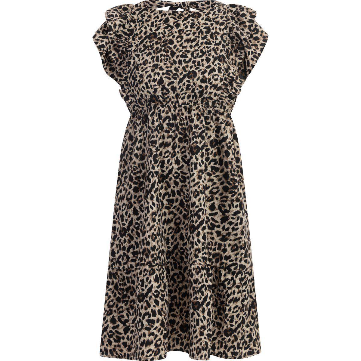 Faina Midikleid mit Leoprint Damen Beige Löwe