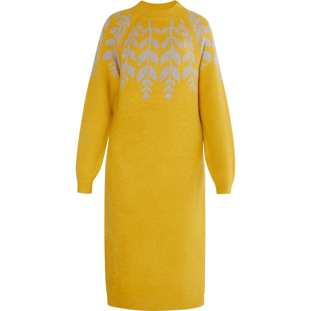 usha Maxi Strickkleid Damen Curry Mehrfarbig